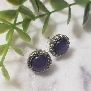 Blue and Silver Stud Earrings